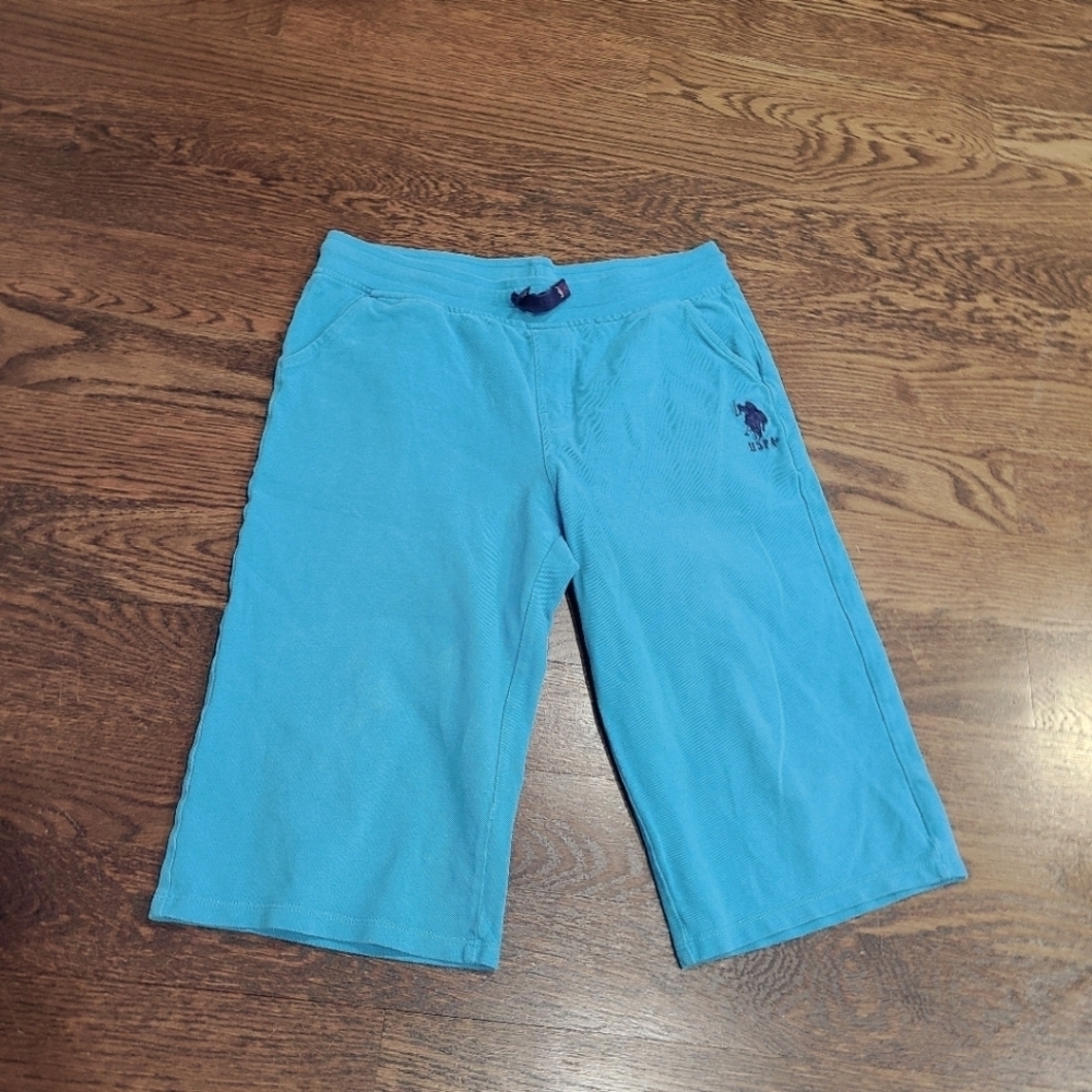 USPA blue kids shorts size 13-14 yrs.